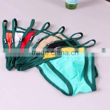 Custom Men's Summer Breathable Silky Fabric Mesh Brief Sey g String Thongs Gay Man Underwear photo-5