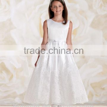 new style girl wedding gown high neck flower dress