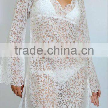 White sheer beach tunic