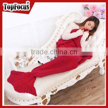 wholesale 2016 high quality winter Knitted Mermaid Tail Blanket