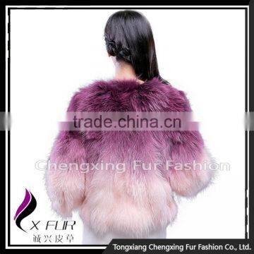 CX-G-A-01C China Manufacturer Dyed Women Raccoon Fur Jacket photo-3