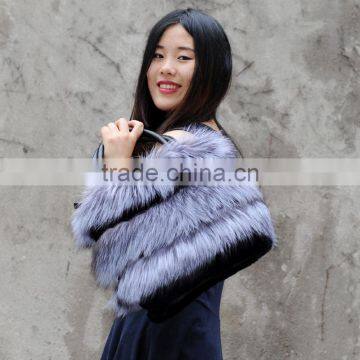 CX-H-33A Ladies Genuine Fox Fur Handbag Hand Bag photo-4
