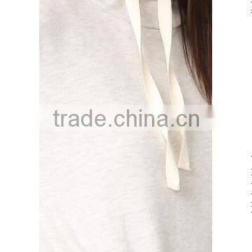 Women Sweatshirt With Double Hooded Design Specialized Hooded With Decorated Wire Long Sleeve Fleece With Rib Hem photo-5