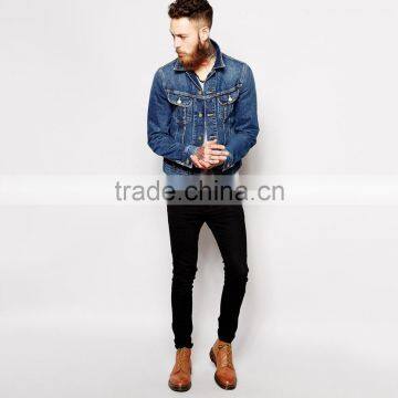 Fashion Popular Denim Men's Jeans Jacket Blue Street Wear photo-4