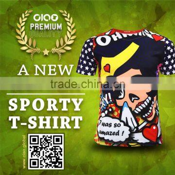 Wholesale OEM Sportswear Men's Crew Neck Quick Dry Fabric Tshirt