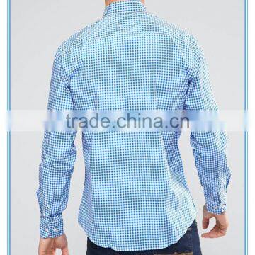 Small Dri Fit Gingham Check Shirts Long Sleeve for Men