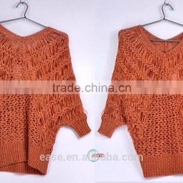 2017 summer sexy orange knitting special shape sweater