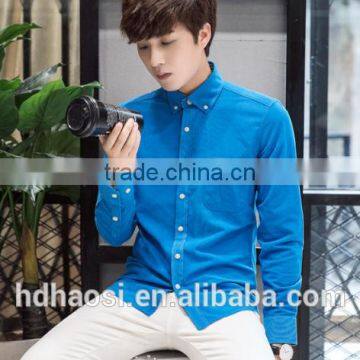 2016 Autumn New Arrival 100% Polyester Corduroy Fashion Long Sleeve Mens Dress Shirts photo-3