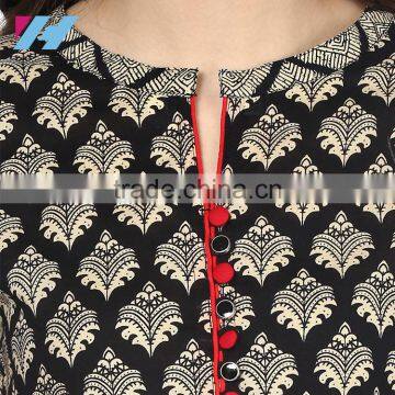 Lady Fashion Clothing Long Sleeve Cotton Kurti Designs photo-4