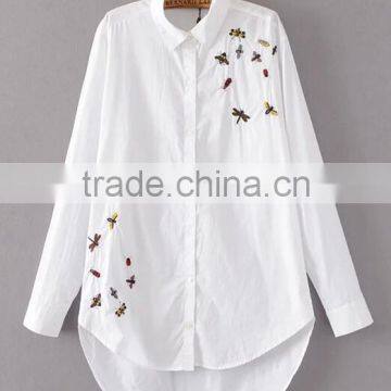 Runwaylover EY2386B New Design 2017 Ladies Fashion Embroidery Blouse photo-4