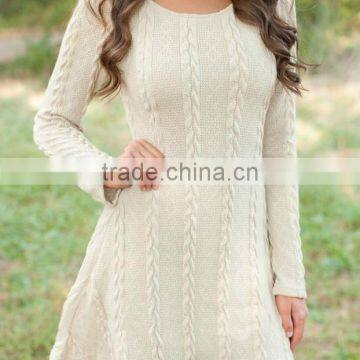 Walson Spring and Autumn New Four-color Fashion Knitted Sweater Round Neck Long-sleeved Dresses photo-2