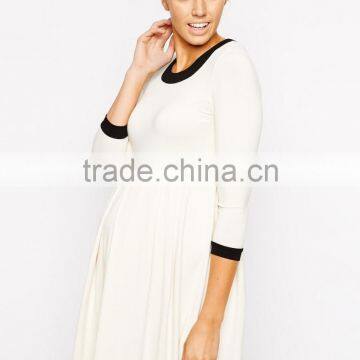 Maternity Skater Dress With Contrast Neck and Cuff China Supplier photo-3