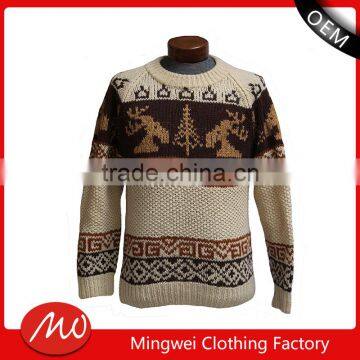 crew neck custom christmas pullover handmade sweaters for men with high grade