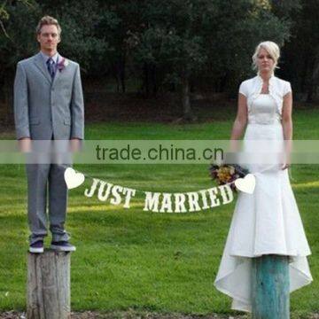 Just Married Wedding Banner Wedding Sign Photo Prop Wedding Party Decoration photo-3
