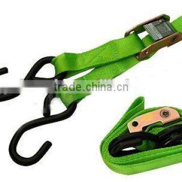 25mm ratchet cargo lashing strap with S hooks from china manufactory