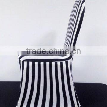 Spandex Banquet Chair Covers Black and White Stripe , Striped Spandex Chair Cover