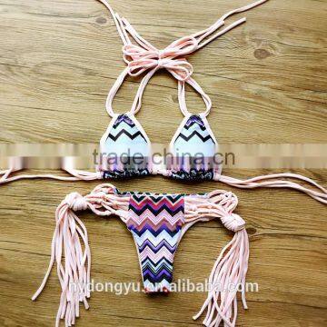 sexy tassle swimwear bikini/ smd multi rope bikini swimwear/ fancy bikini set swimwear beachwear