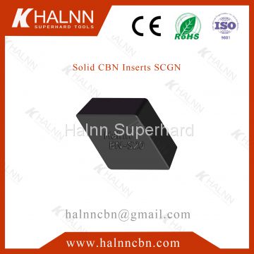 BN-S20 solid cbn insert hard turning bearings with high impact resistance and heat resistance from Halnn Superhard