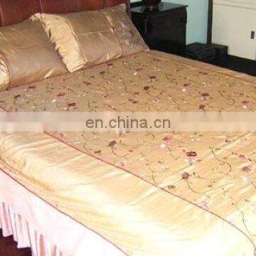 luxury charmeuse silk Bedding Sets--embroidery fabric sheet sets