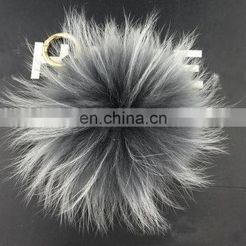 Super big full raccoon fur ball keyring for car real fur accessory bag charm