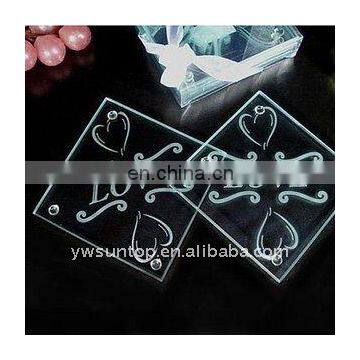 Personalized love pattern glass coaster wedding return gift items decoration