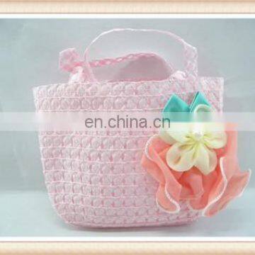 beauty set toy hand bag,flower knitted handbag toy