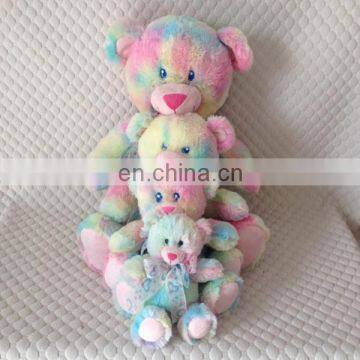 Rainbow plush bear cute hot sale high quality bear toys