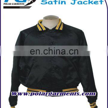 Custom Men baseball black Quilted bomber baseball Satin Jacket