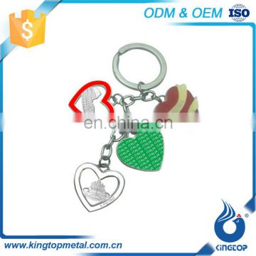 Customize Ornament Heart Shape Anti-Rape Key Shaped Pendant Chain Keychain