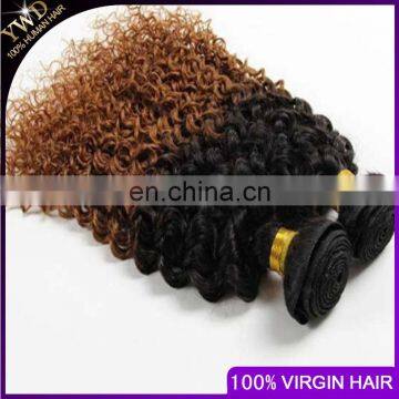 Ombre Hair Extensions Brazilian Virgin Hair Deep Curly 3Pcs Brazilian Ombre Curly T1B/30 Hair Extension Dropship 10-26INCH photo-3