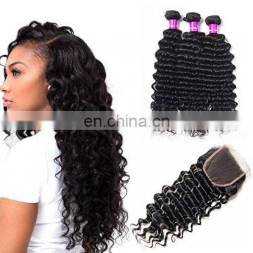 Good Feedback Deep Curl Virgin human hair bundles peruvian hair overnight shipping top quality hair weave