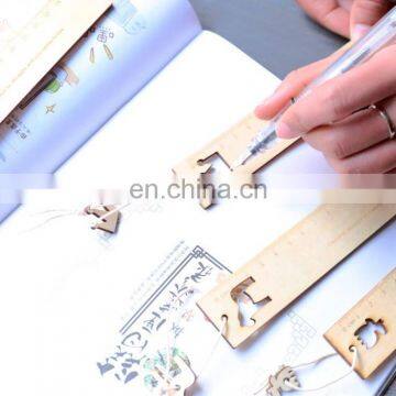 Creative Cute Hollow Wood Ruler 15cm For Students photo-5
