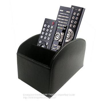 Remote Control Holder Organizer Leather Control Storage TV Remote Control Organizer With 5 Spacious Compartments photo-2