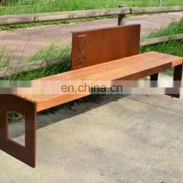 Outdoor Seating Public Corten Steel Bench