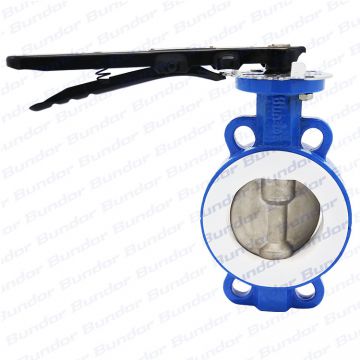 Bundor 2-8 Inch PN16 PTFE Seated Butterfly Valve Price Wafer Butterfly Valve