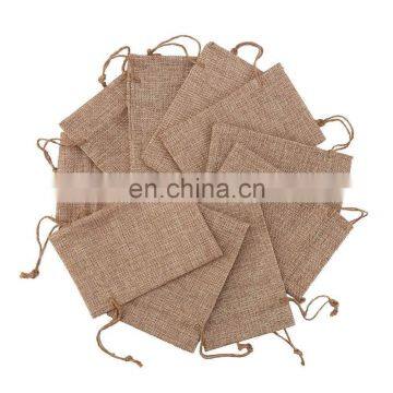 Jute Burlap Drawstrings Gift Bag Jute Hessian Linen Pouches Sacks for Wedding Jewelry Party Favors