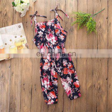 Girl Full Flower Design Jumpsuit Baby Sleeveless Summer Romper 2Colors 5Size for 2-7T photo-5
