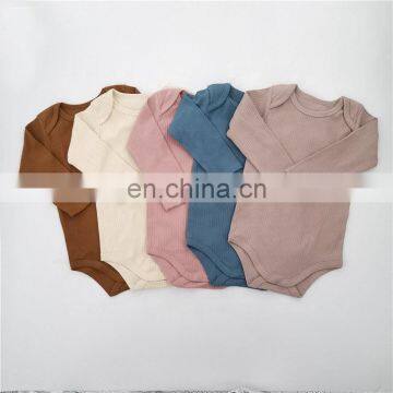 Wholesale Envelope Solid Rib Crotch Snap Baby Bodysuit Long Sleeve photo-6