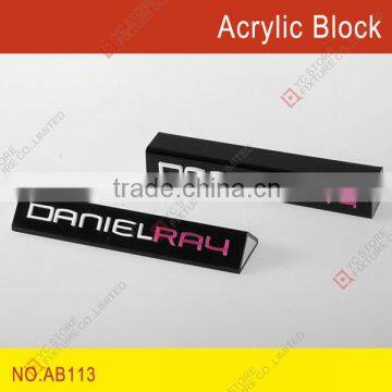 Triangle and Rectangle shape 3d acrylic brand logo block