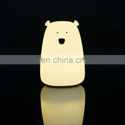 Panda Kids заряжаемая ручная прикосновением светодиодная ночная лампа из силиконового геля с управлением цветом для создания атмосферы в спальне