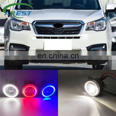 1 Pair 2 Functions Auto LED DRL Daytime Running Light Car Angel Eyes Fog Lamp Foglight For Subaru Forester 2013-2018