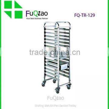 3 Layers Round Tube Stainless Steel Room Food Service Trolley Supplier's Choice photo-6