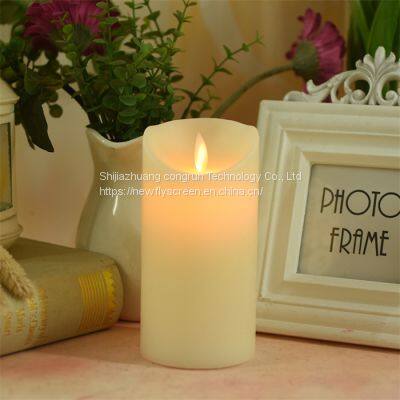 Flameless White Dancing Moving Flame Wick Led Candle With 10- Key Remote Control