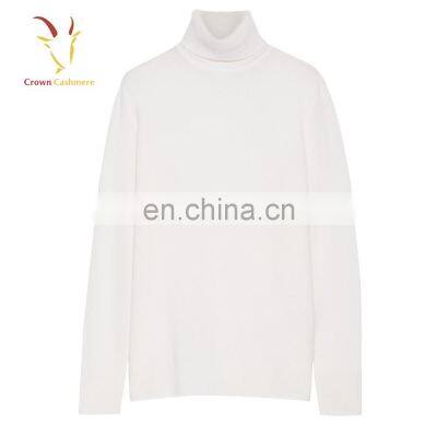 Women Solid Color Turtle Neck Cashmere Knit Pullover Sweater photo-3