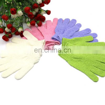 Custom Logo Cotton Shower Gloves, Nylon Exfoliating Bamboo Charcoal Cleaning Bath Glove