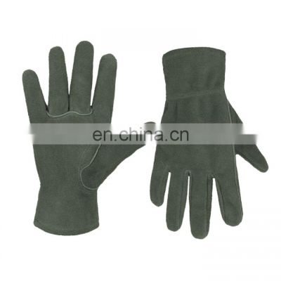 HANDLANDY Green Cowhide Leather Children Safety Yard Work Gardening Gloves Thorn Proof Garden Work Gloves For Boy and Girl