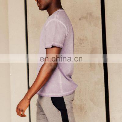 Casual style Organic Cotton T-shirt solid color Man casual o-neck T shirt loose tee