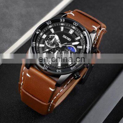 Wholesalers Skmei 9249 Custom Logo Watch For Men Luxury Leather Quartz Watches photo-2