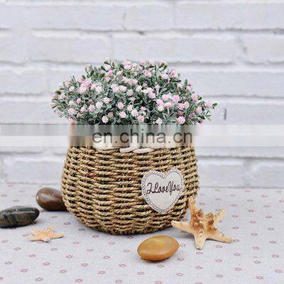 Factory Flower Basket PVC Wicker Willow Garden Basket With Handle