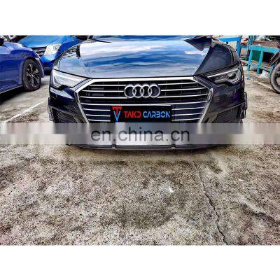 Car Front Bumper Lip Auto Accessories Dry Carbon Fiber Manufacturing For AUDI A6 C8